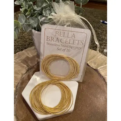 Bella Gold Guitar String Stackable Stretch Bracelets - Bloom and Petal