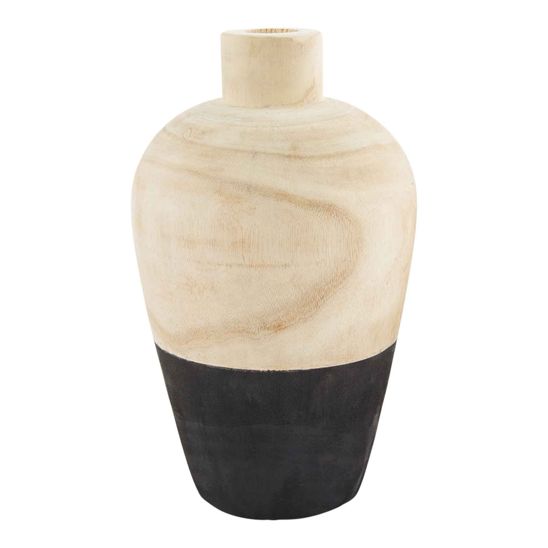 Natural and Black Paulownia Vase