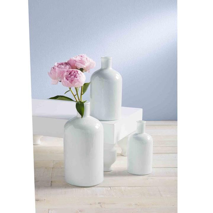 White Bottle Neck Vases (3 Sizes) - Bloom and Petal