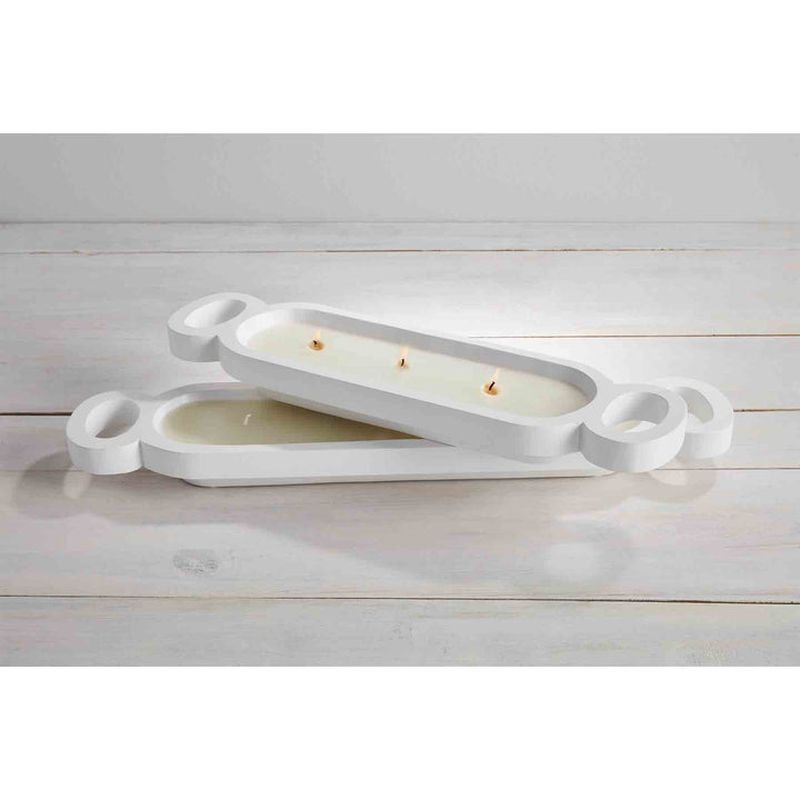 Scented White Long Candle Bowl