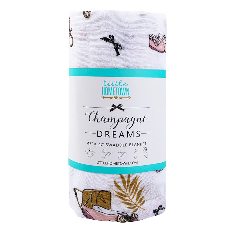 Champagne Dreams Swaddle Blanket - Bloom and Petal