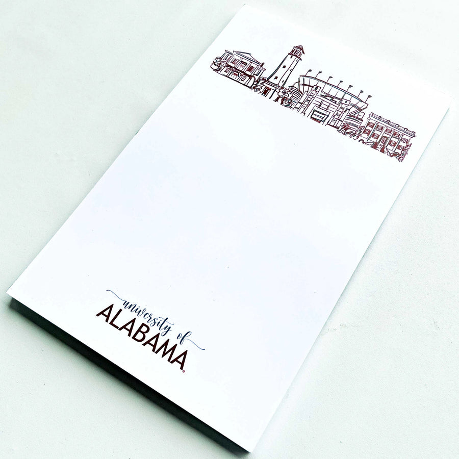 University of Alabama Campus Skyline Notepad - Bloom and Petal