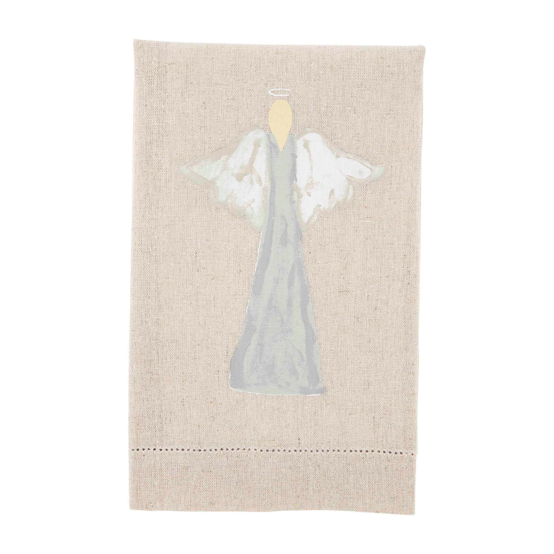 Angel White Christmas Painted Towel - Bloom and Petal