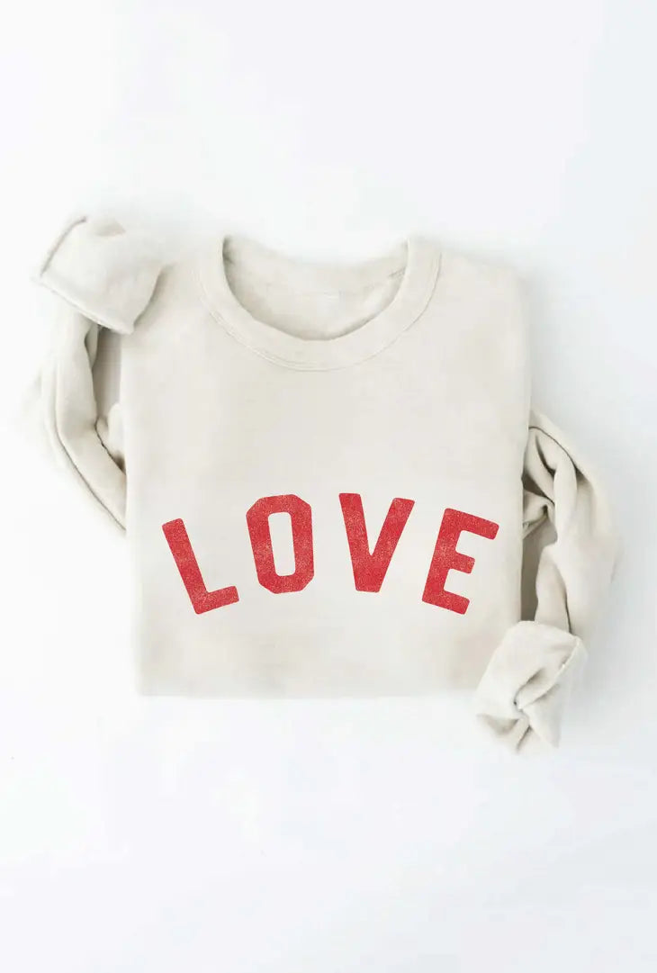 LOVE Graphic Sweatshirt- Vintage White - Bloom and Petal