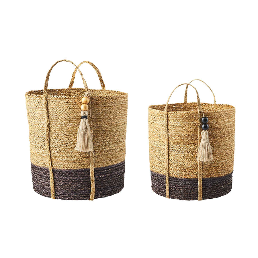 Two Toned Black Basket (2 Sizes Available) - Bloom and Petal