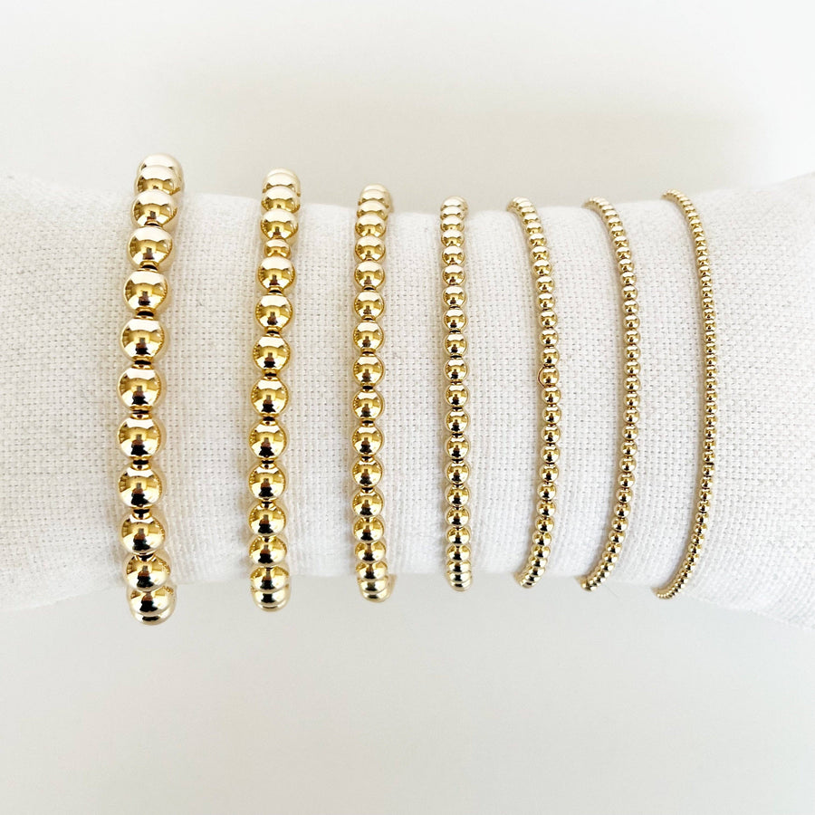 14k Gold Filled Beaded Bracelets: 3mm - Bloom and Petal