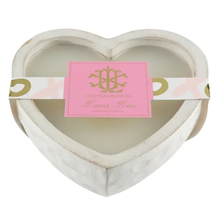 Lux White Heart Lover's Lane Candle 9oz. - Bloom and Petal