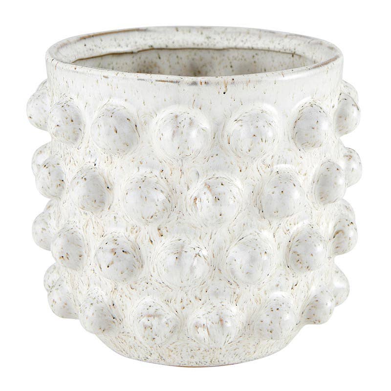 White Dot Pot Large 5" - Bloom and Petal