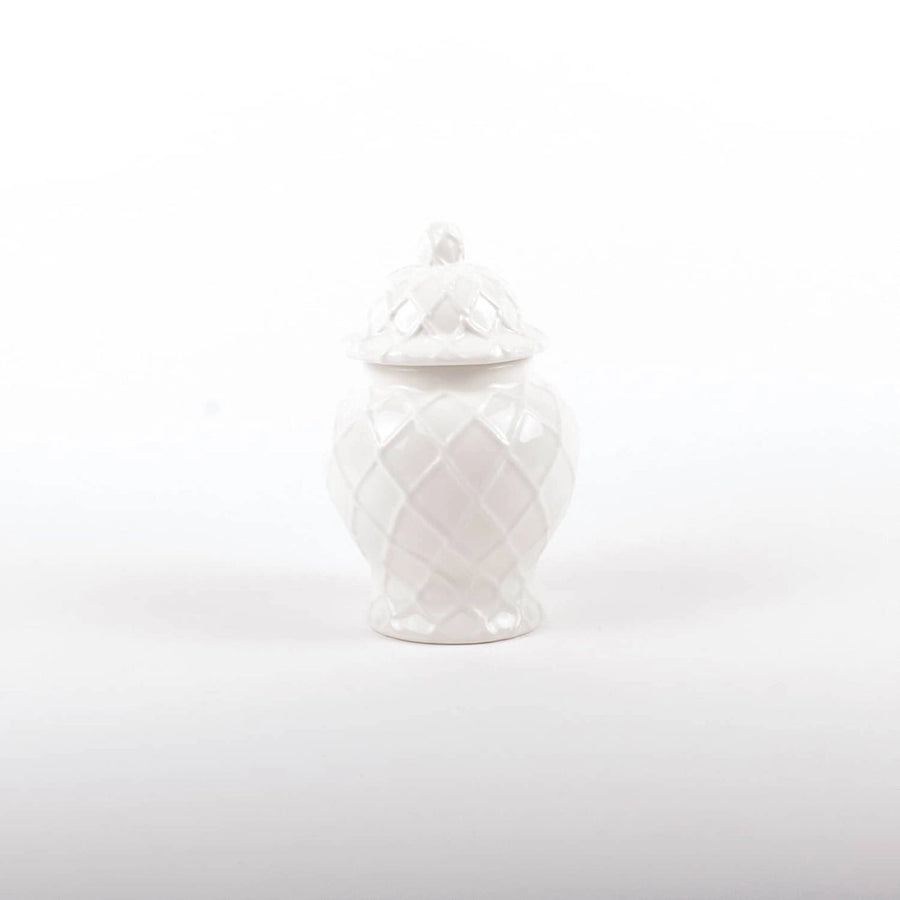 Small White Textured Ginger Jar - Bloom and Petal