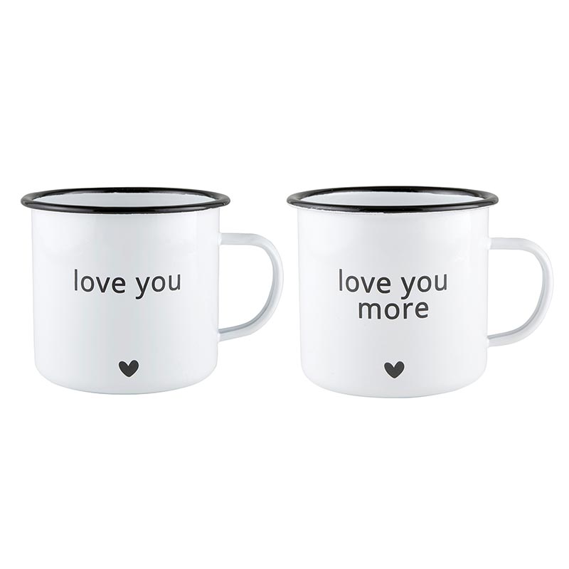 Love You More Enamel Mug Set