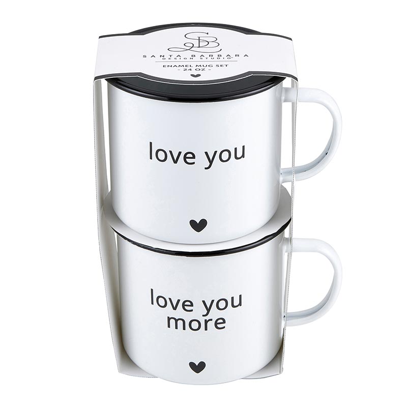 Love You More Enamel Mug Set