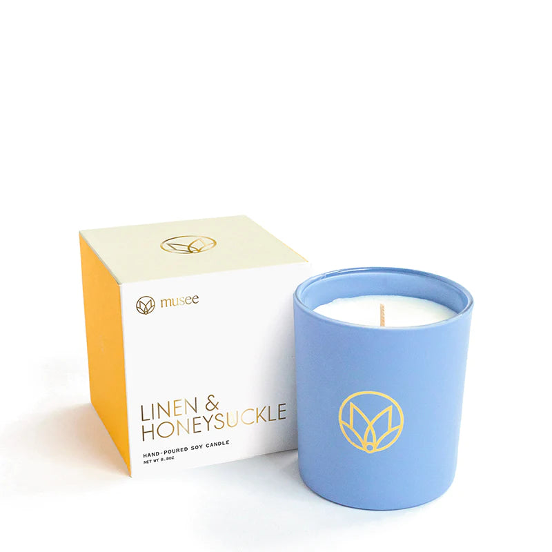Musee Linen and Honeysuckle Candle - Bloom and Petal