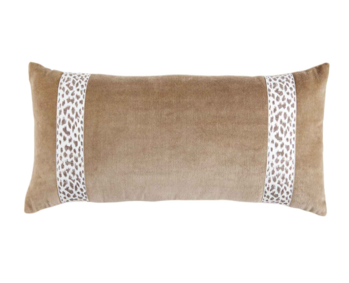 Lumbar Leopard Trim Pillow - Bloom and Petal
