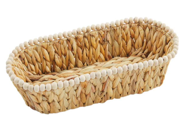 Hyacinth Beaded Bread Basket (2 sizes available)