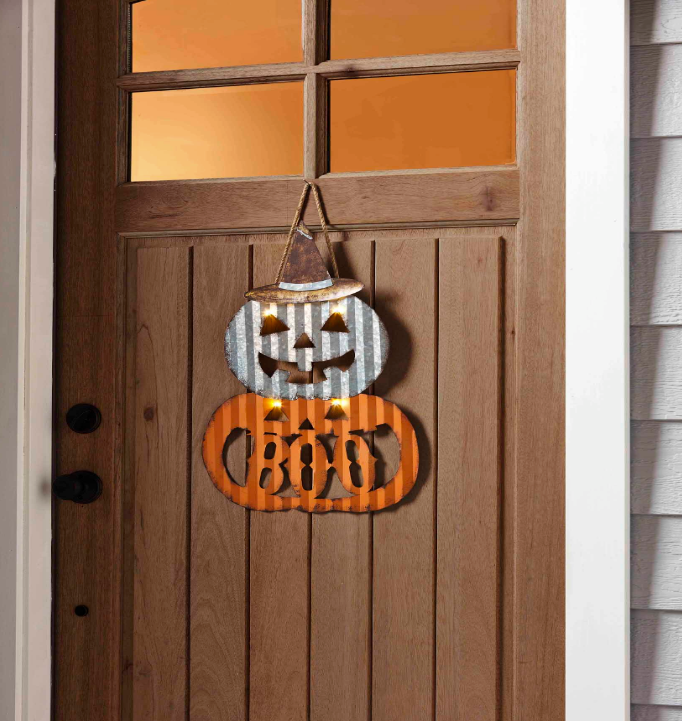 Pumpkin Light-Up Door Hanger