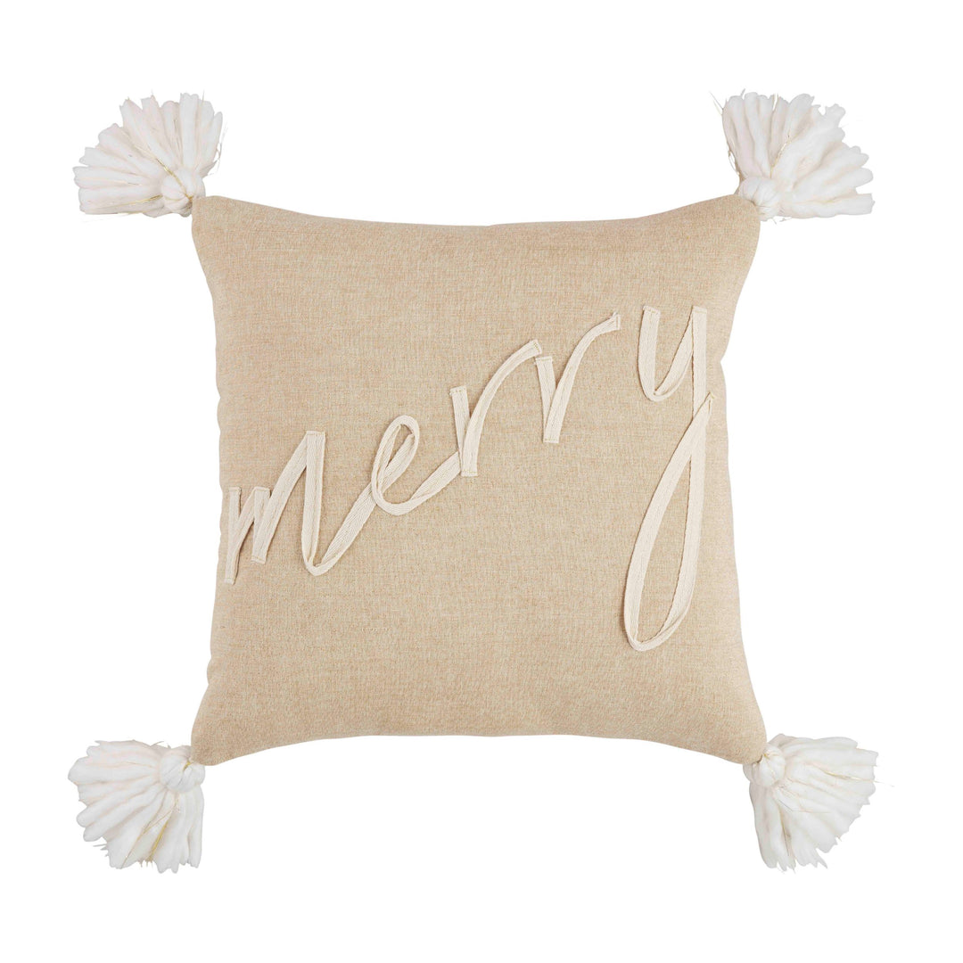 Square Holiday Tassel Pillow