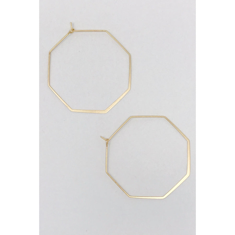 Octagon Wire Hoop Earrings - Bloom and Petal