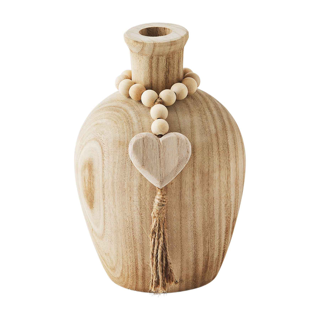 Heart Paulowina Beaded Vase - Bloom and Petal