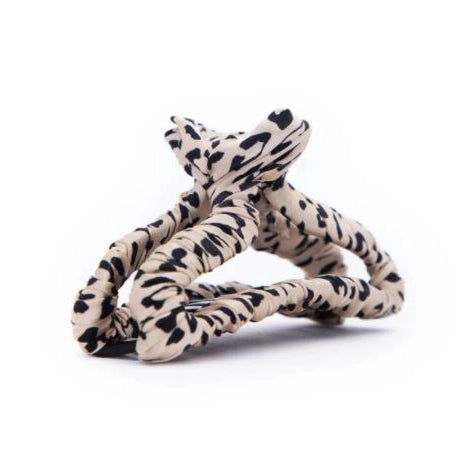 Kitsch Satin Wrapped Claw Clip- Leopard