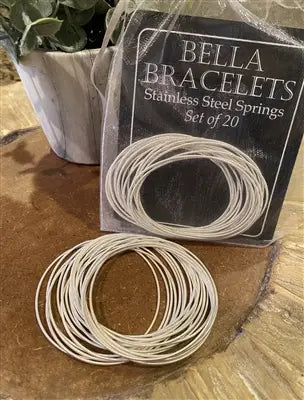 Bella White Guitar String Stackable Stretch Bracelets - Bloom and Petal