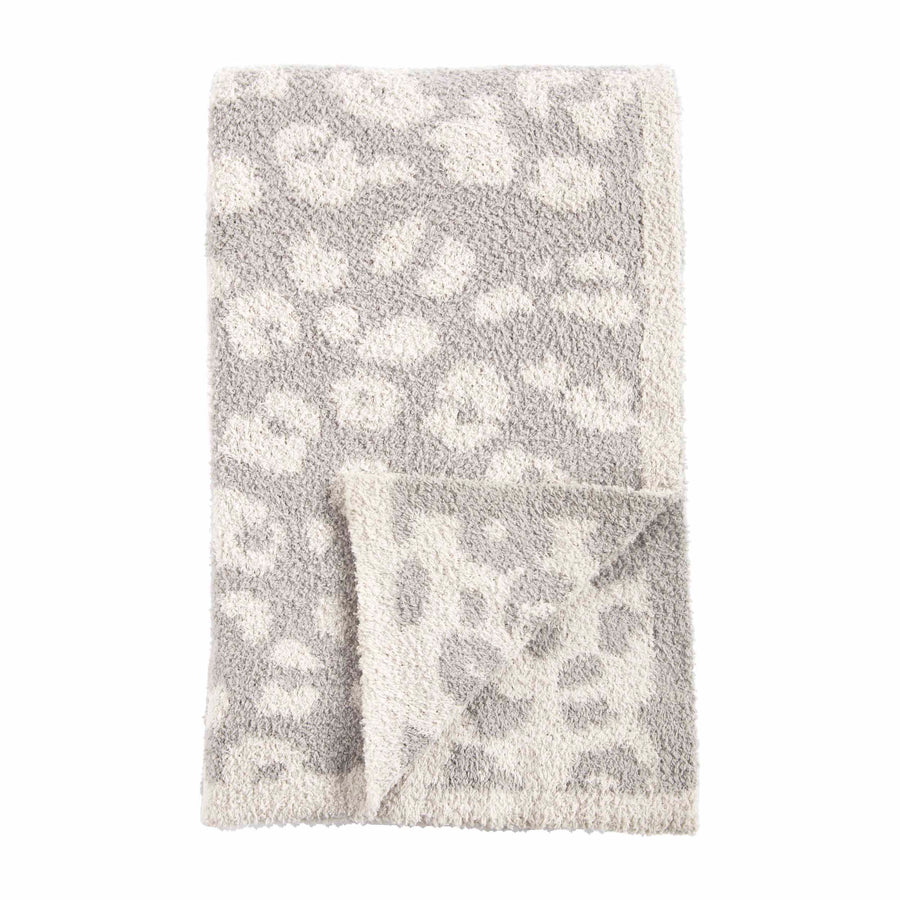 Grey/Taupe Leopard Blanket - Bloom and Petal