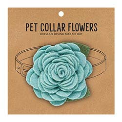 Large Pet Collar Flower - Aqua - Bloom and Petal