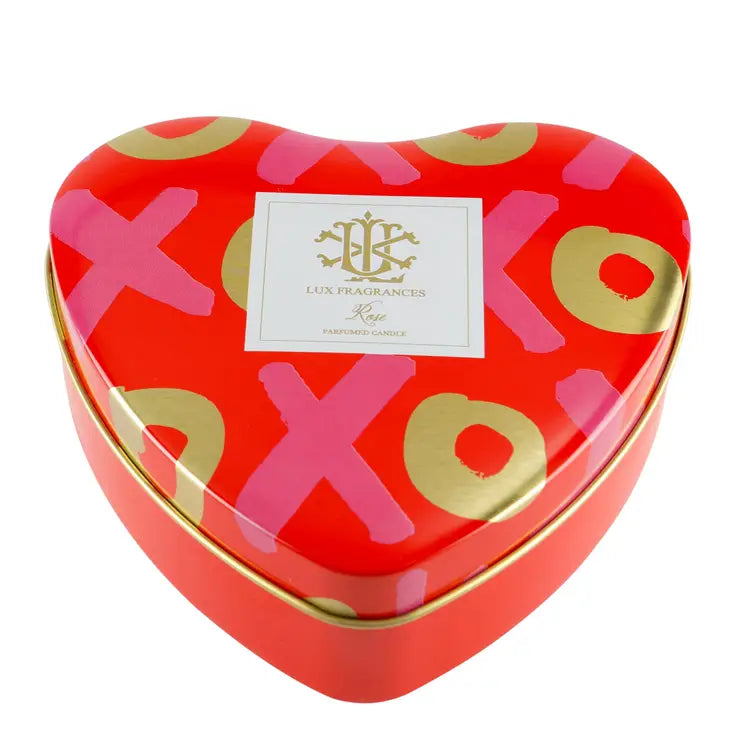 Lux Rose Heart Tin Candle - Bloom and Petal