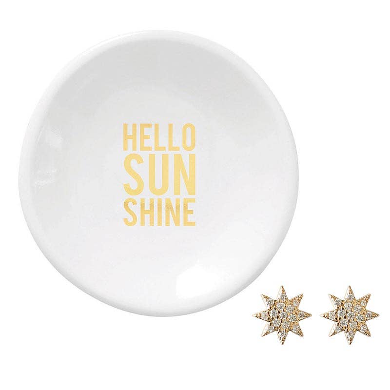 Ceramic Ring Dish & Earrings - Hello Sunshine - Bloom and Petal