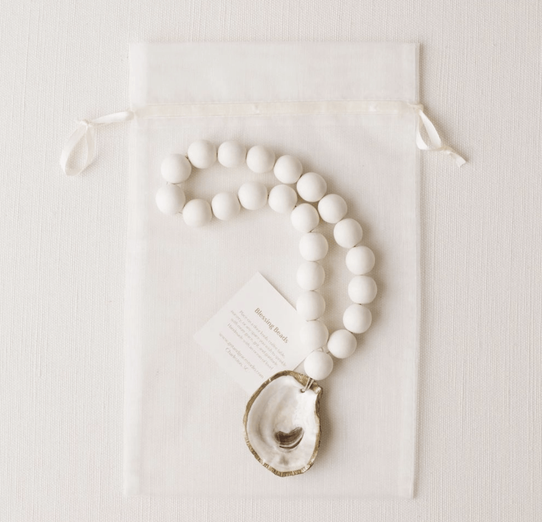 Grit and Grace Studio Jewelry White Petite Oyster Shell Blessing Beads