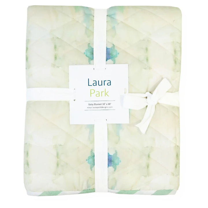 Laura Park Coral Bay Pale Blue Baby Blanket