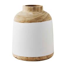 Natural/White Two-Tone Vase - Bloom and Petal