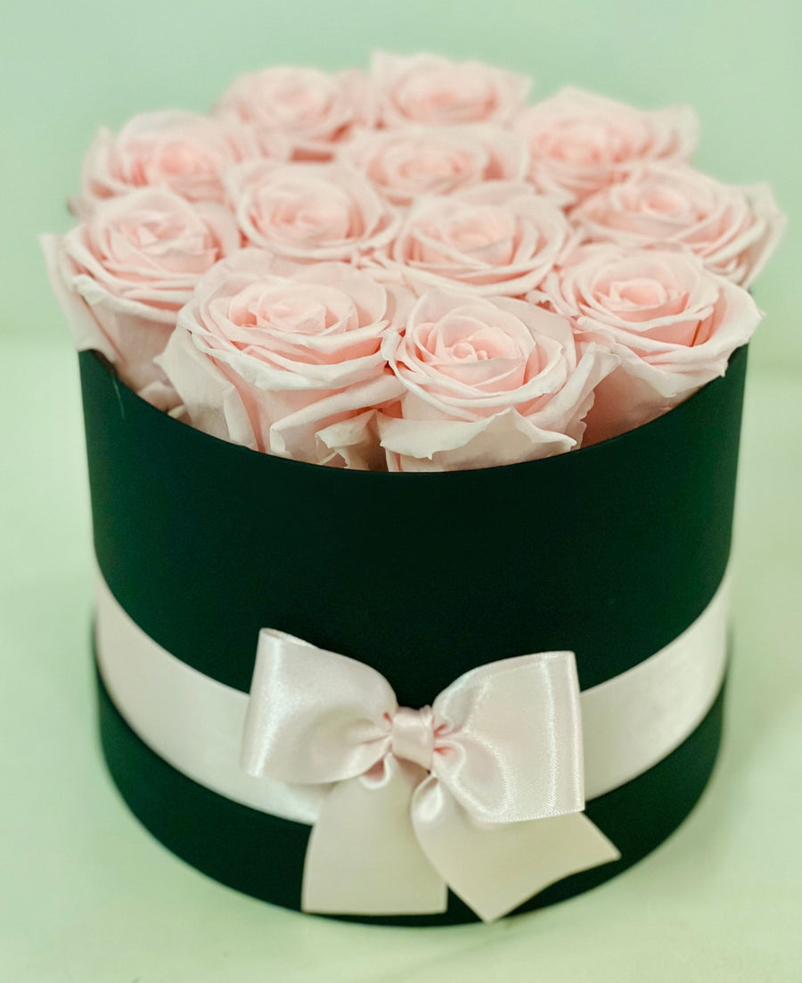 Preserved Pink Roses In Gift Box - Bloom and Petal