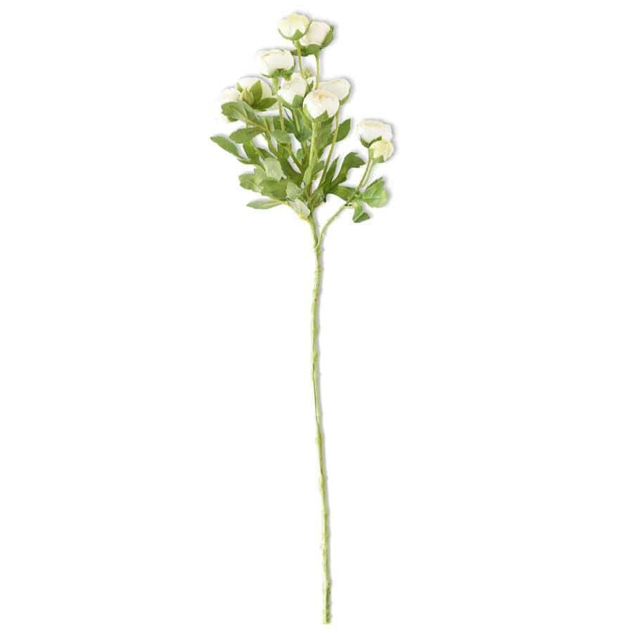 K&K Silk White Mini Ranunculus Spray Silk