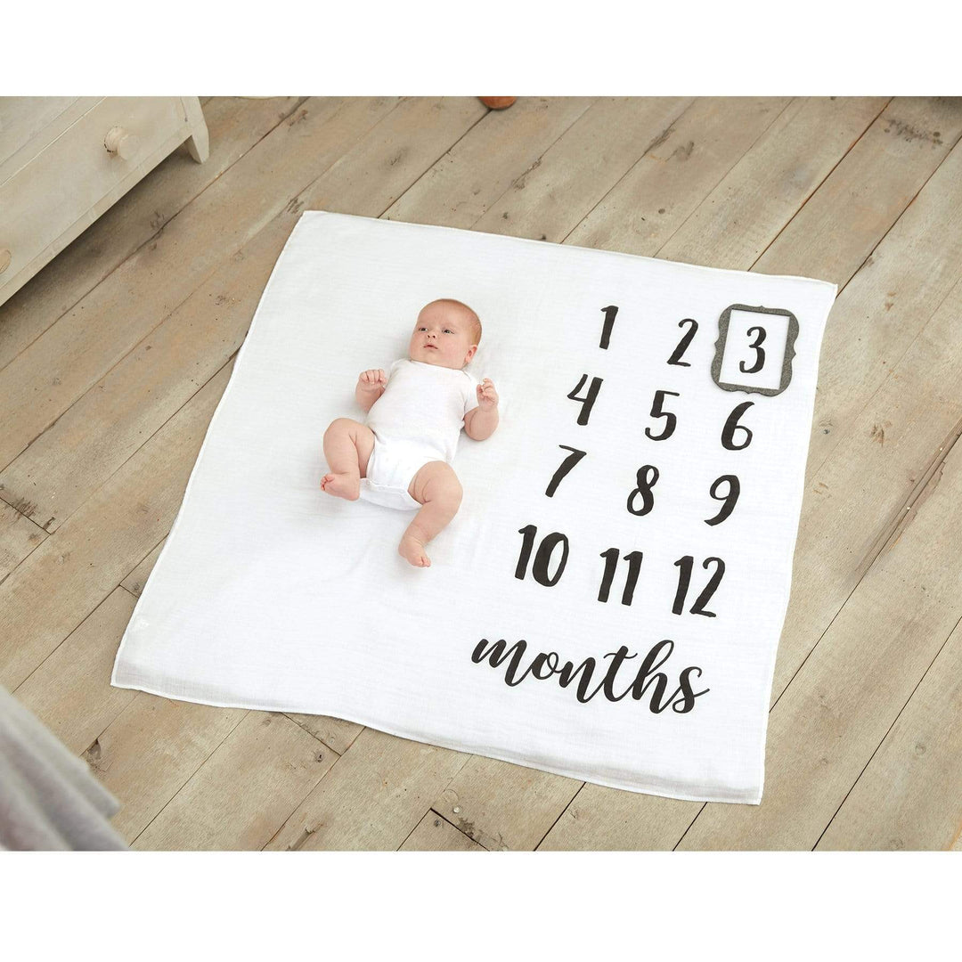 Mudpie Baby Monthly Milestone Blanket Set