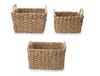 Mudpie Baskets Small SQUARE CATTAIL BASKET