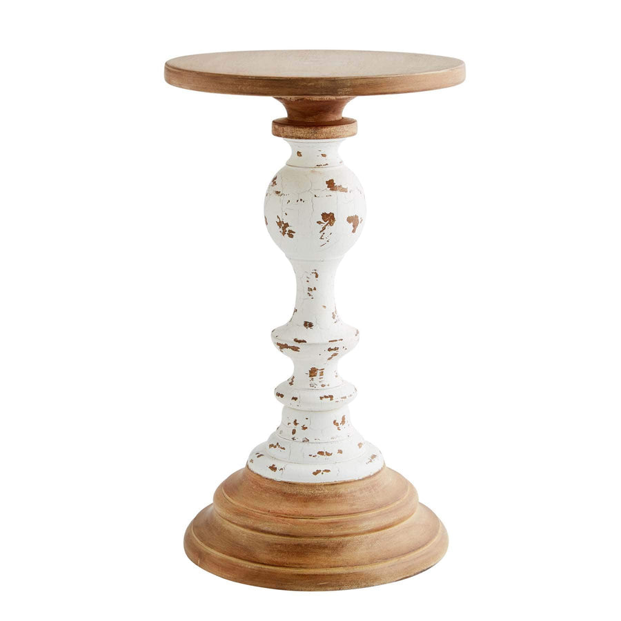 Mudpie Candle Holder Large 13 1/2" x 8" dia TWO-TONE RUSTIC CANDLESTICKS