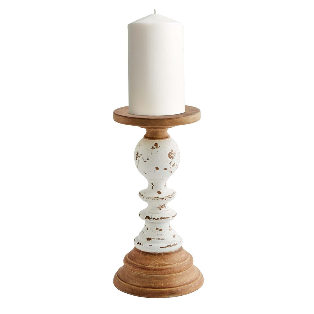 Mudpie Candle Holder Small 10 1/2" x 5 1/2" dia TWO-TONE RUSTIC CANDLESTICKS