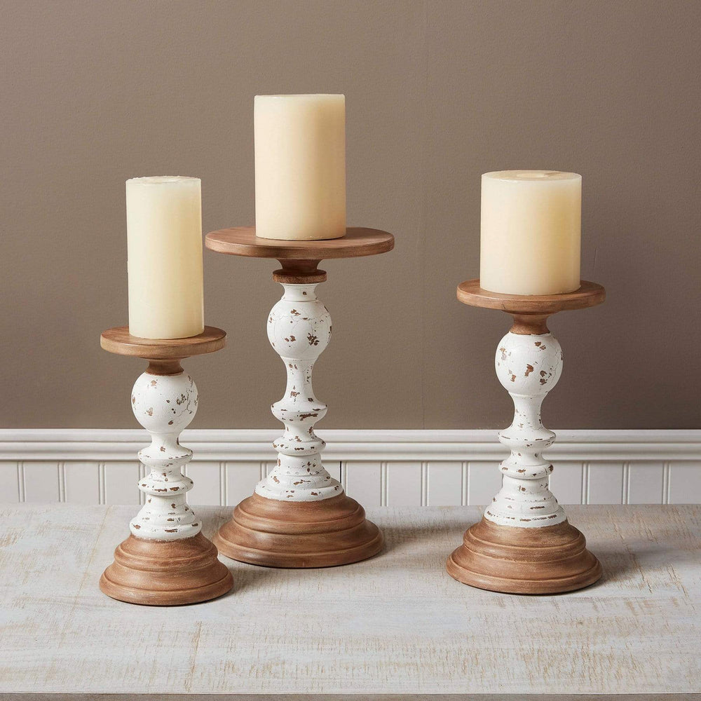 Mudpie Candle Holder TWO-TONE RUSTIC CANDLESTICKS
