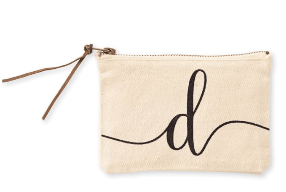Mudpie Canvas D Initial Cosmetic Pouches