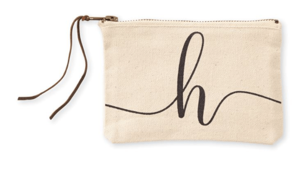 Mudpie Canvas H Initial Cosmetic Pouches
