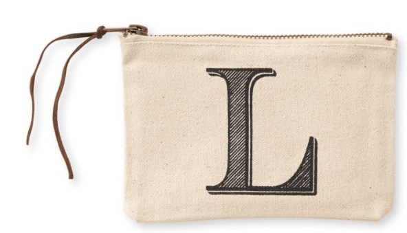 Mudpie Canvas L Initial Cosmetic Pouches