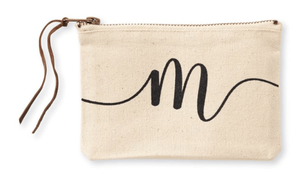 Mudpie Canvas M Initial Cosmetic Pouches