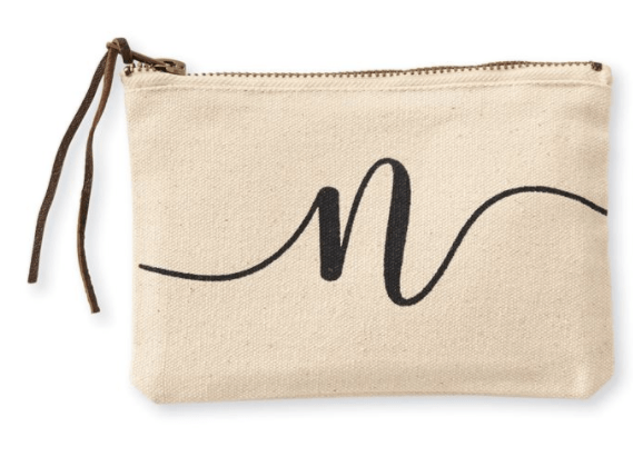 Mudpie Canvas N Initial Cosmetic Pouches
