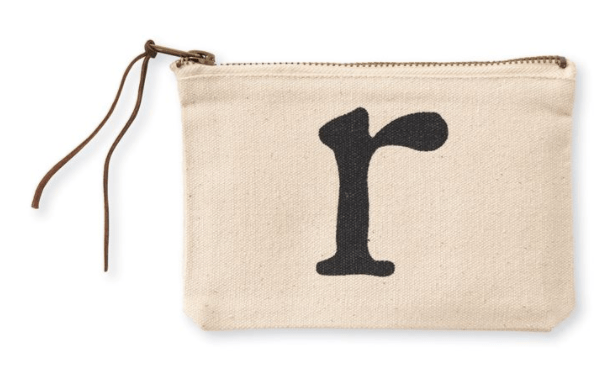 Mudpie Canvas R Initial Cosmetic Pouches
