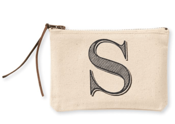 Mudpie Canvas S Initial Cosmetic Pouches