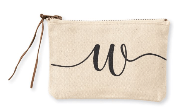 Mudpie Canvas W Initial Cosmetic Pouches