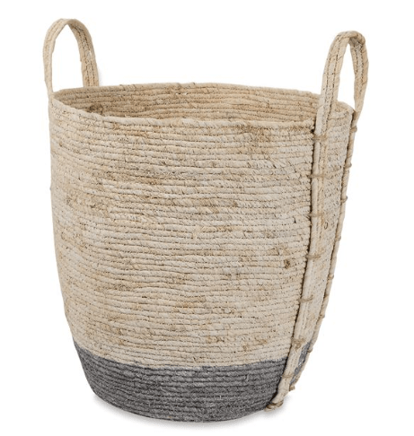 Mudpie Large Two-Toned Corn Husk Basket