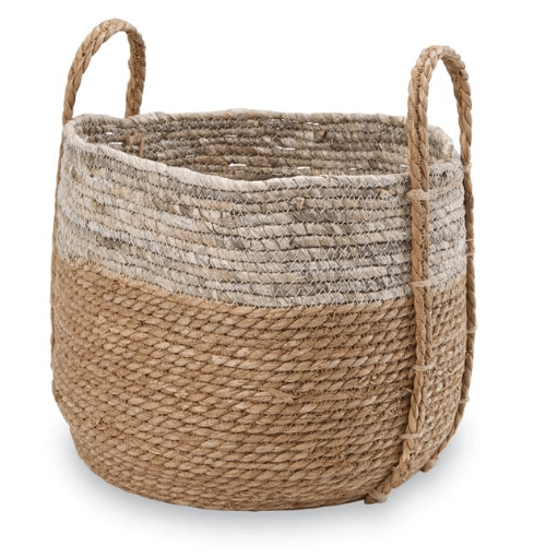 Mudpie Large Two-Toned Seagrass Basket