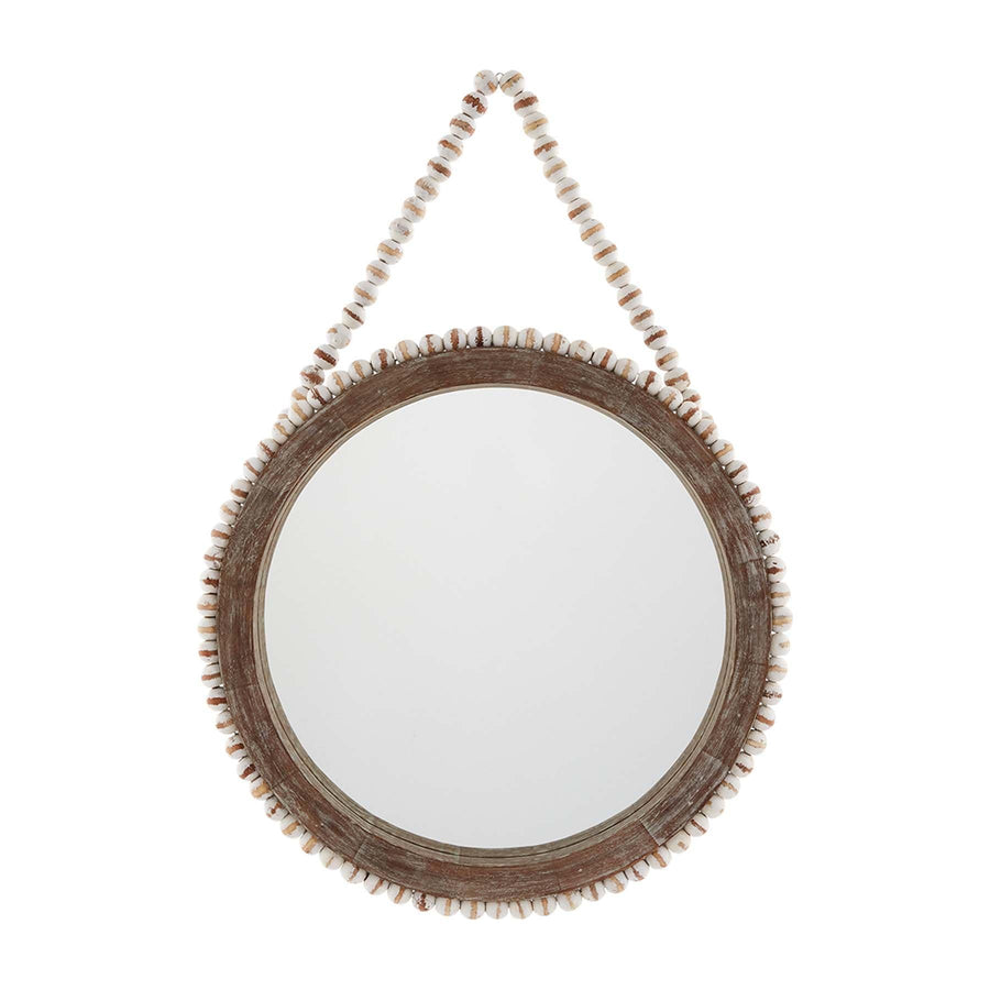 Mudpie Mirror Round Hanging Beaded Mirror