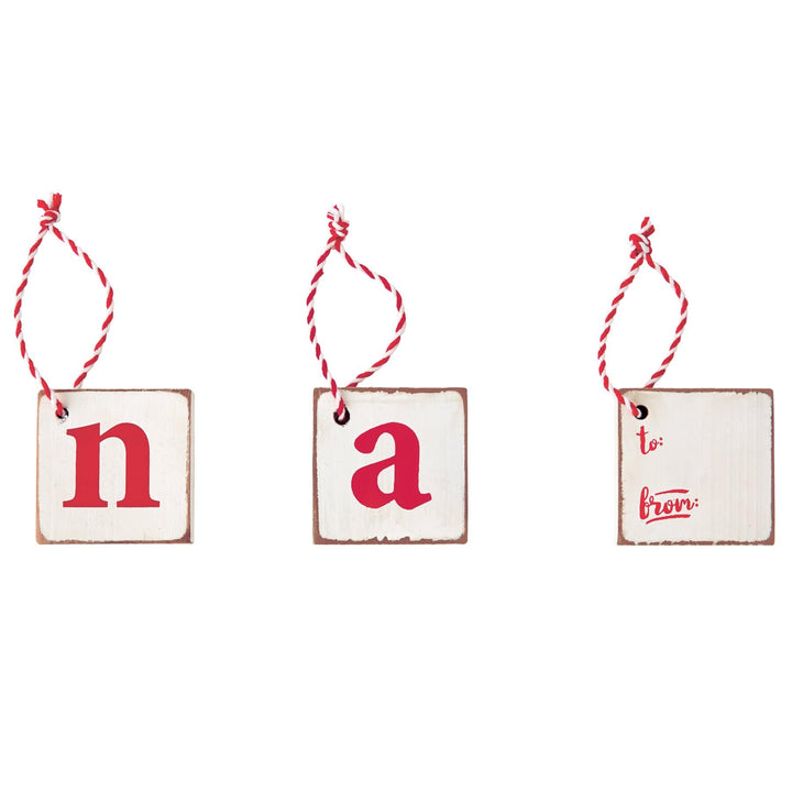 Mudpie Ornaments A Holiday Wood Initial Tags